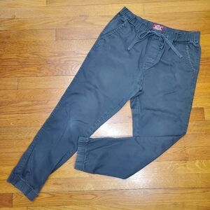 Match Men's 32x28" Pants Black 100% Cotton Elastic Waist Pull-on Comfort Pockets